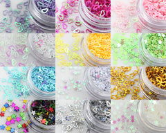 Confetti Sequin Mix Assorted Glitter Set (Heart Star Flower / 12 Designs by Random) Glitter Roots Nail Art Card Decoration Scrapbook SPK01
