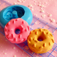 Donut Doughnut Mold w/ Sprinkles 20mm Silicone Flexible Miniature Sweets Mold Kawaii Cabochon Kitsch Jewelry Charm Polymer Clay Mold MD241