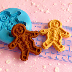 Gingerbread Man Mold 32mm Silicone Flexible Mold Cell Phone Deco Cupcake Topper Kawaii Dollhouse Sweets Jewelry Cabochon Polymer Clay MD269