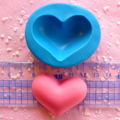 Heart Mold 44mm Flexible Silicone Mold DIY Jewelry Cabochon Valentine Love Chocolate Mold Resin Polymer Clay Gumpaste Cupcake Topper MD514