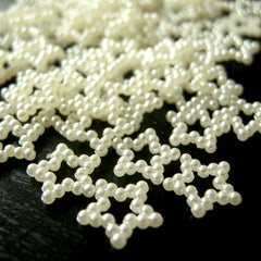 Pearlized Star Ring Cabochon / Faux Beaded Star Pearl Cabochons (CREAM WHITE) (12mm) (around 30 pcs) PES20