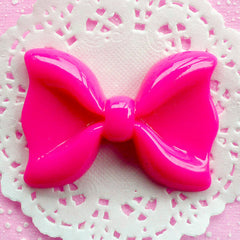 CLEARANCE Hot Pink Bowtie Cabochon Giant Bow Tie Cabochon (60mm x 43mm / Flatback) Big Sweet Lolita Cabochon Kawaii Decoration Decoden Piece CAB054