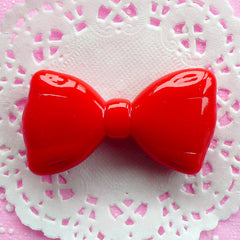 Kawaii Bow Cabochon Large Bow Tie Cabochon (53mm x 29mm / Red) Scrapbooking Whimsy Cell Phone Deco Cute Chunky Jewellery Bowtie Decor CAB038