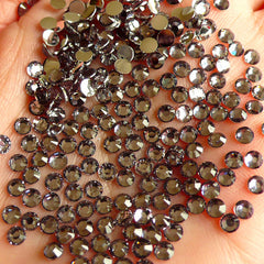 3mm Round Rhinestones | 14 Faceted Cut Resin Rhinestones (Grey / Gray / Around 1000 pcs)