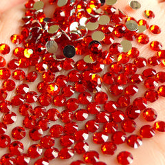 CLEARANCE 3mm Round Rhinestones | 14 Faceted Cut Resin Rhinestones (Orange / Around 1000 pcs)