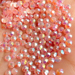 3mm Round Resin Rhinestones | AB Jelly Candy Color Rhinestones in 14 Faceted Cut (AB Light Pink / Around 1000 pcs)