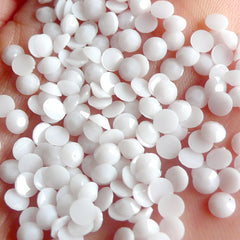 DEFECT 4mm Round Rhinestones | 14 Faceted Cut Resin Rhinestones (White / Around 1000 pcs)