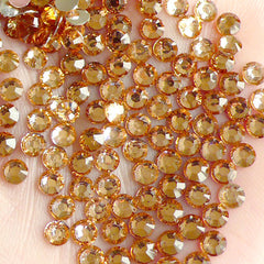 4mm Round Rhinestones | 14 Faceted Cut Resin Rhinestones (Champagne / Around 1000 pcs)