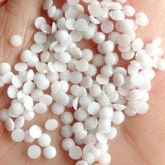 CLEARANCE 3mm Round Rhinestones | 14 Faceted Cut Resin Rhinestones (White / Around 1000 pcs)