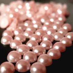 CLEARANCE 6mm LIGHT PINK Half Pearl Cabochons / Round Flat Back Faux Pearlized Cabochons (around 100 pcs) PEP6
