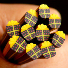 Christmas Polymer Clay Cane Black Gift Box Fimo Cane Scrapbooking Earring Making Kawaii Nail Art Nail Decoration CCH22