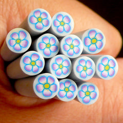 Purple Flower Polymer Clay Cane Flower Fimo Cane Fake Miniature Sweets Decoration Nail Art Nail Deco Scrapbooking Earrings Making CFW062
