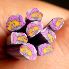 Purple and Yellow Fish Polymer Clay Cane Animal Fimo Cane Nail Art Nail Decoration Scrapbooking Fake Cupcake Topper CAN004