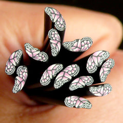 Black and Pink Butterfly (Half) Polymer Clay Cane Insect Fimo Cane Nail Art Nail Deco Scrapbooking Fake Miniature Sweets Decoration CBTH5