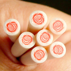 Rose Polymer Clay Cane Flower Fimo Cane Nail Art Nail Decoration Scrapbooking Fake Mini Cupcake Topper Earrings Making CFW023