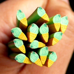 Mint Ice Cream Polymer Clay Cane Dollhouse Miniature Sweets Fimo Cane Nail Art Nail Decoration Scrapbooking CSW034