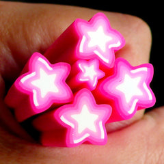 Big Pink Star Polymer Clay Cane Kawaii Star Fimo Cane (LARGE/BIG) - Miniature Sweets, Jewelry Beads, Earring Making, Scrapbooking BC43