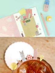 Kawaii Deco Sticker / Petit Deco Sticker (8 Sheets) in Floral Polka Dot Checker Garden Pattern, etc - Scrapbooking Gift Wrap Diary Deco S016