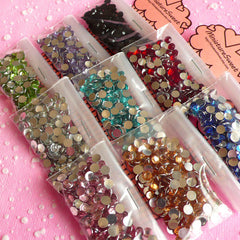 4mm Round Rhinestone Mix | Assorted 14 Faceted Cut Resin Rhinestones (Around 9000pcs / 9 colors)