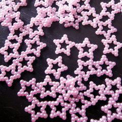 Pearlized Star Ring Cabochon / Faux Beaded Star Pearl Cabochons (PURPLE) (12mm) (around 30 pcs) PES23