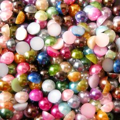6mm Assorted Faux Pearl Cabochons Mix / Colorful Pearl Mix (Round / Half) (100pcs) PEMC6
