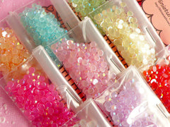 CLEARANCE 3mm AB ACRYLIC Rhinestones Mix / Assorted Round Rhinestones Set (1800pcs / 9 colors) RHAC3(9)