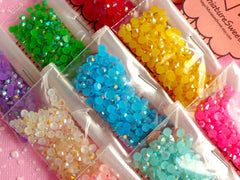 3mm Round Resin Rhinestone Mix | Assorted AB Jelly Candy Color Rhinestones in 14 Faceted Cut (Around 9000 pcs / 9 colors)