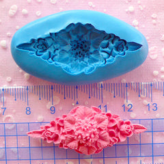 Vintage Flower Barrette Mold 48mm Silicone Mold Flexible Mold Jewelry Cabochon Resin Fimo Polymer Clay Cake Decoration Scrapbooking MD739