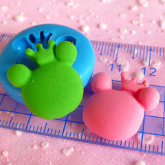 Prince Frog Mold w/ Crown 20mm Silicone Mold Flexible Mold Polymer Clay Scrapbooking Mini Cupcake Topper Fondant Kawaii Animal Mold MD695