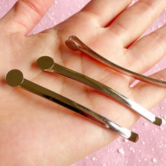 Silver Hairclip Blank / Hair Pin Blank / Hair Clip Barrette Blank / Hairpin Blanks w/ 8mm Pad (10 pcs / Silver) Hair Accessories Making F038