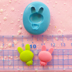 Rabbit Bunny Mold 21mm Silicone Mold Flexible Mold Mini Cupcake Topper Mold Fondant Fimo Polymer Clay Resin Mold Animal Cabochon Mold MD442