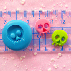 Skeleton Skull Mold 15mm Flexible Mold Silicone Mold Halloween Mold Mini Cupcake Topper Fondant Jewelry Charms Kawaii Cabochon Mold MD671
