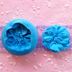 Flower Mold 39mm Silicone Mold Flexible Mold Cupcake Topper Mold Fondant Gum Paste Cake Decoration Mold Polymer Clay Resin Wax Mold MD599