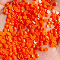 CLEARANCE 4mm Rhinestones (Pastel Orange) 14 Faceted Cut Round Resin Rhinestones (150pcs) Decoden Cell Phone Deco Nail Art Fake Sweets Deco RHP411