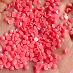 CLEARANCE 4mm Rhinestones (Pastel Coral Pink) 14 Faceted Cut Round Resin Rhinestones (150pcs) Decoden Cell Phone Deco Nail Art Fake Sweets Deco RHP401