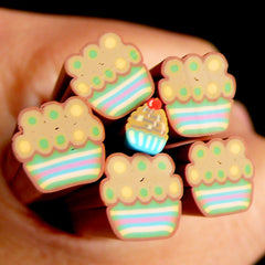 Cupcake Polymer Clay Cane Miniature Sweets Fimo Cane (LARGE/BIG) Kawaii Dollhouse Sweets Cane Earrings Making Scrapbooking Deco BC62