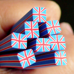 UK Flag Polymer Clay Cane United Kingdom Flag Fimo Cane British Flag Cane (Cane or Slices) World Flag Travel England London Nail Art CE002
