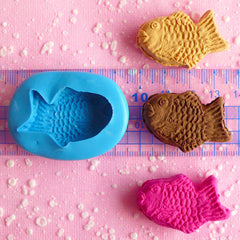Taiyaki Fish Mold 37mm Silicone Mold Flexible Mold Decoden Kawaii Miniature Sweets Fimo Polymer Clay Dollhouse Food Cabochon Charms MD135