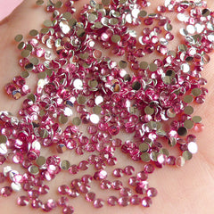 CLEARANCE 2mm Round Rhinestones | 14 Faceted Cut Resin Rhinestones (Light Pink / Around 1000 pcs)