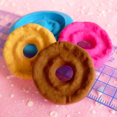 Old Fashion Donut Mold Doughnut Flexible Mold Silicone Mold 28mm Miniature Sweets Kitsch Jewelry Charms Kawaii Cabochon Wax Mini Mold MD246