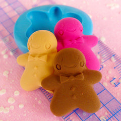 Gingerbread Man Mold 24mm Silicone Mold Flexible Mold Kawaii Kitsch Jewelry Charms Mold Cell Phone Deco Mold Sweets Cabochon Clay Mold MD702