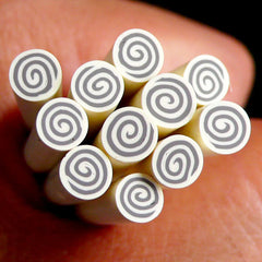 Vanilla and Chocolate Cake / Swiss Roll Polymer Clay Cane Dollhouse Miniature Sweets Fimo Cane Nail Art Nail Deco Scrapbooking CSW026