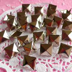 CLEARANCE Rivet / SILVER Color Metal Pyramid Rivet Studs Square Rivet 12mm (around 50pcs) for Cell Phone Deco / Leather Craft / Jean Button, etc RT07