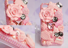 Kawaii Pink Cabochons w/ Rhinestones and Pearls Set (PINK Collection) DIY Kawaii Bling Bling Cell Phone Deco Kit CAB-R05