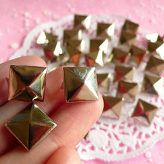 CLEARANCE Rivet / SILVER Color Metal Pyramid Rivet Studs Square Rivet 12mm (around 50pcs) for Cell Phone Deco / Leather Craft / Jean Button, etc RT07
