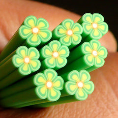 Green Flower Polymer Clay Cane Flower Fimo Cane Miniature Sweets Decoration Nail Art CFW055