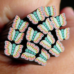 Colorful Butterfly Fimo Cane Black Butterfly Polymer Clay Cane w/ Orange and Yellow Pattern Nail Art Decoration CBT37