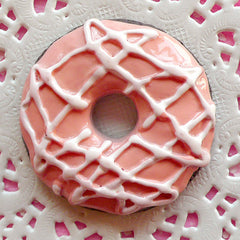 Doughnut Cabochon Large Donut Cabochon (43mm / Flat Back) Big Snack Cabochon Kawaii Decoden Supplies Fake Sweets Deco Faux Food FCAB040