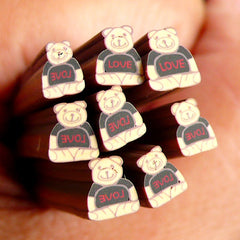 Bear with Love Polymer Clay Cane Animal Fimo Cane Kawaii Nail Art Nail Deco Nail Decoration Scrapbooking Earrings Making CAN042