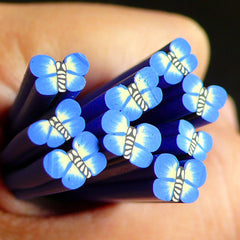 Blue Butterfly Polymer Clay Cane Insect Fimo Cane Fake Miniature Cupcake Topper Earring Making Nail Art Nail Decoration CBT38